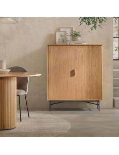 Aparador en cubo REUS 100 x 40, madera natural y metal en... 2
