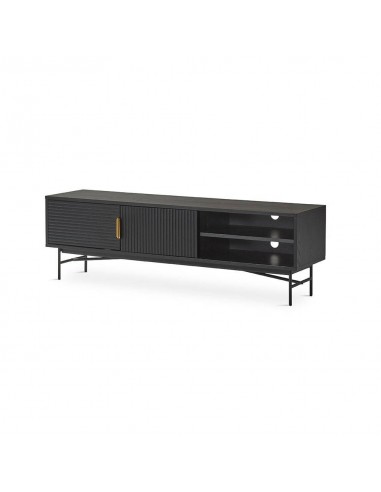 Móvel TV REUS 160 x 40, madeira em preto e metal