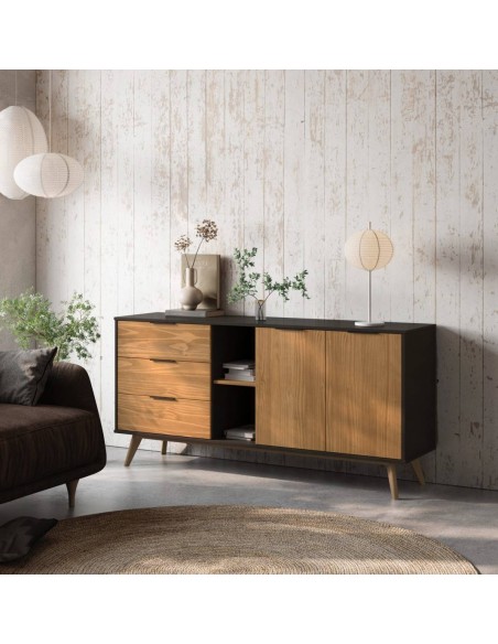 APARADOR LAVIS 165 x 40, PINO BOCAMINA CERA.