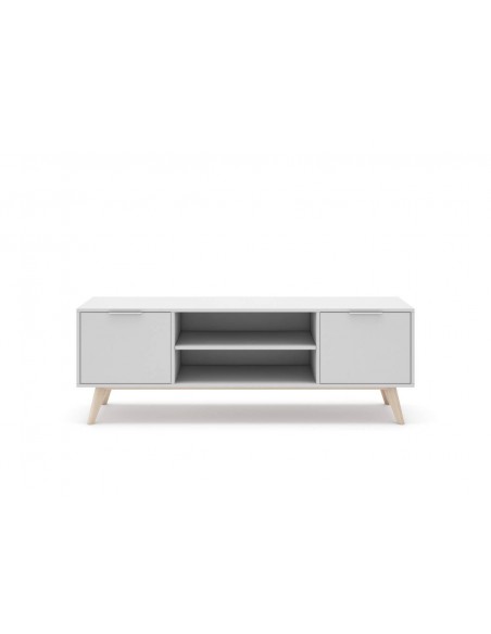 MUEBLE TV CAMPUS 140 x 40, BLANCO y pino CERA BLANCA.
