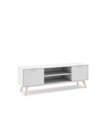 MUEBLE TV CAMPUS 140 x 40, BLANCO y pino CERA BLANCA.