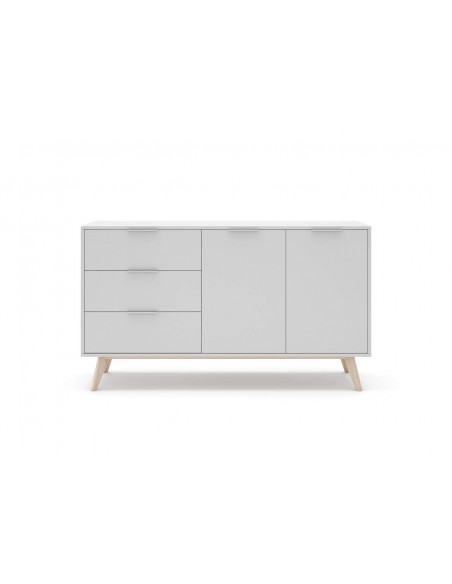 APARADOR CAMPUS 140 x 40, BRANCO e PINHO CERA