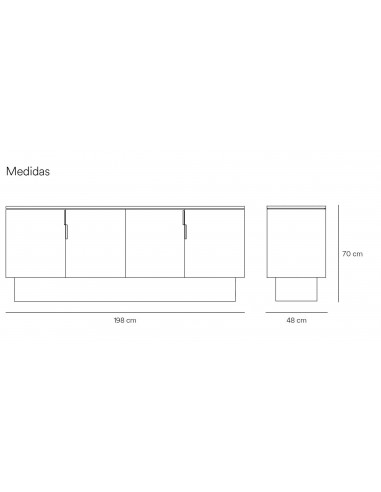 APARADOR Teulat TOTEM 200x50, MDF lacado cor...