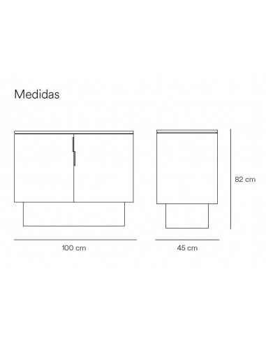 Teulat COMODA TOTEM 100 x 45, MDF lacado cor...