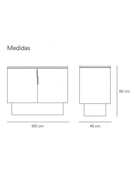 Teulat COMODA TOTEM 100 x 45, MDF lacado color arena.