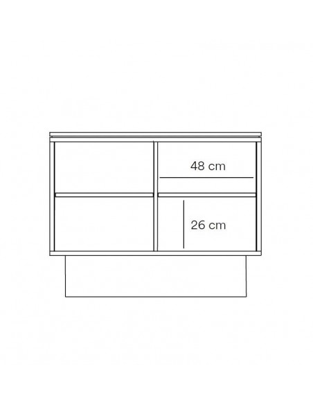 Teulat COMODA TOTEM 100 x 45, MDF lacado cor cinza antracite.