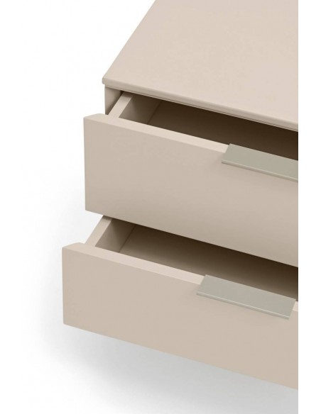 Mesa de cabeceira minimalista Teulat TOTEM 50x35, MDF cor areia.