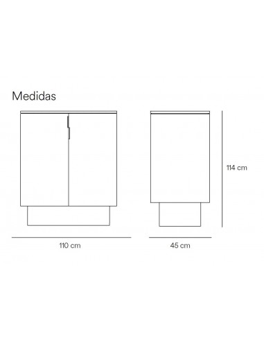 TEULAT MUEBLE AUXILIAR TOTEM 110x45, MDF lacado...