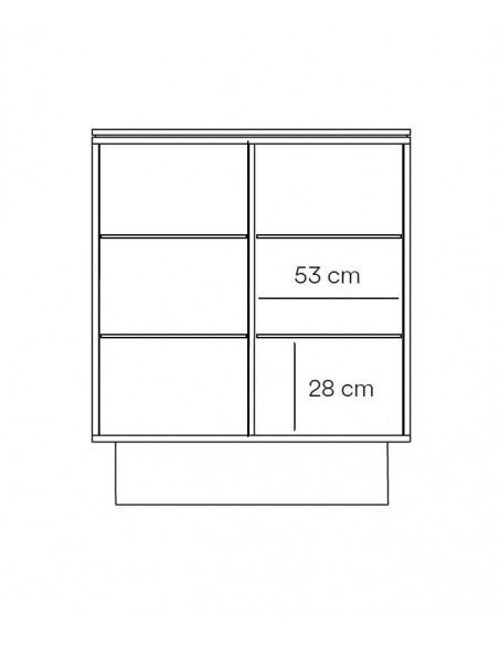 TEULAT MUEBLE AUXILIAR TOTEM 110x45, MDF lacado ARENA.