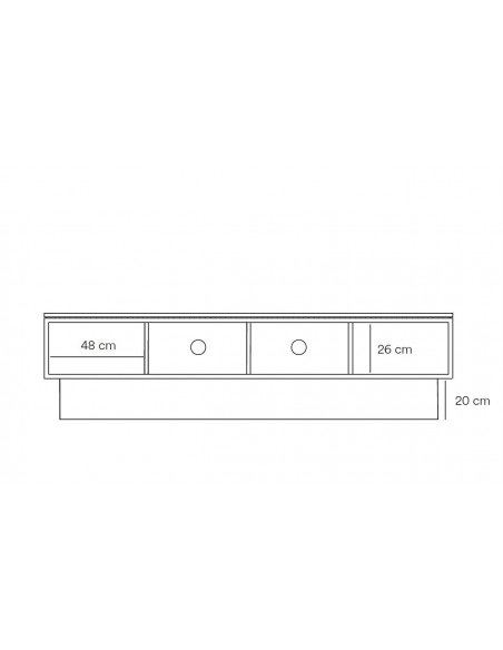 Teulat Mueble de TV TOTEM 200x45, MDF lacado gris antracita.