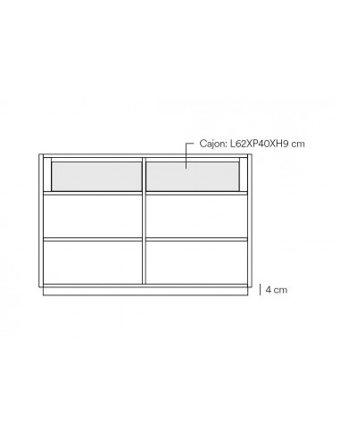 Teulat COMODA DORIC 100 x 48. MDF lacado negro...
