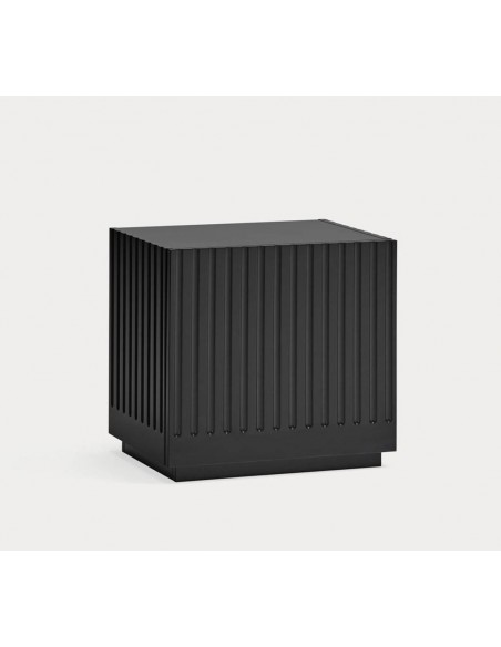 Teulat mesita minimalista DORIC 52x38, MDF lacado negro interior atracita.