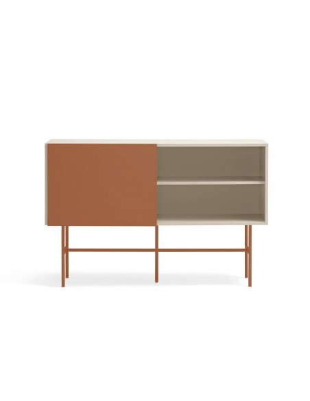 Teulat aparador NUBE 140 x 45, MDF lacado color arena y arcilla.