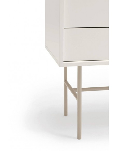 Aparador Teulat NUBE 140 x 45, MDF lacado cor creme e areia.