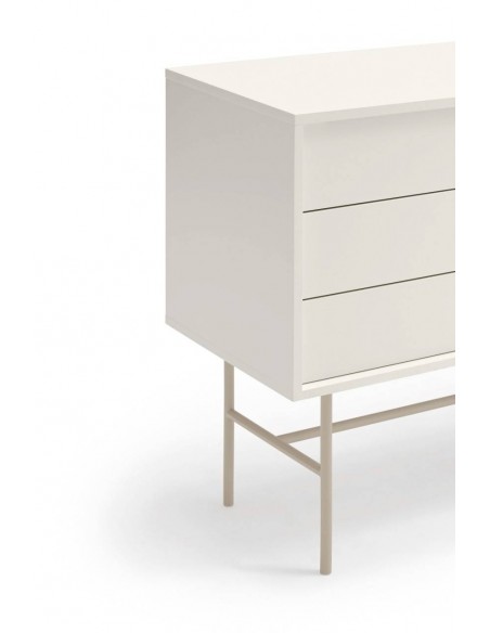 Aparador Teulat NUBE 140 x 45, MDF lacado cor creme e areia.