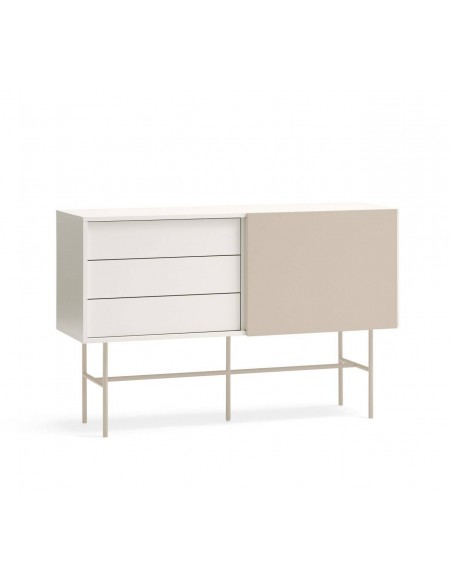 Teulat aparador NUBE 140 x 45, MDF lacado color crema y arena.