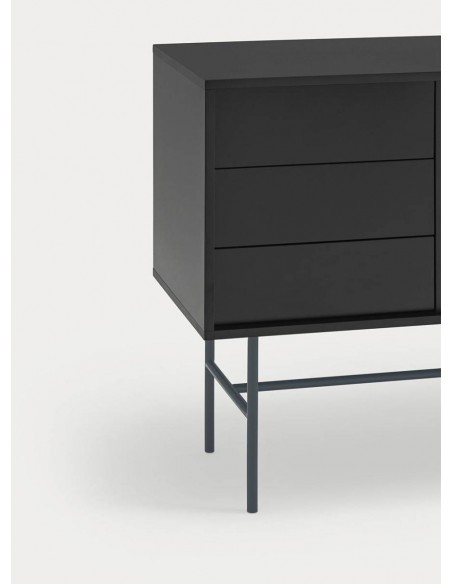 Teulat aparador NUBE 140 x 45, MDF lacado negro y antracita.