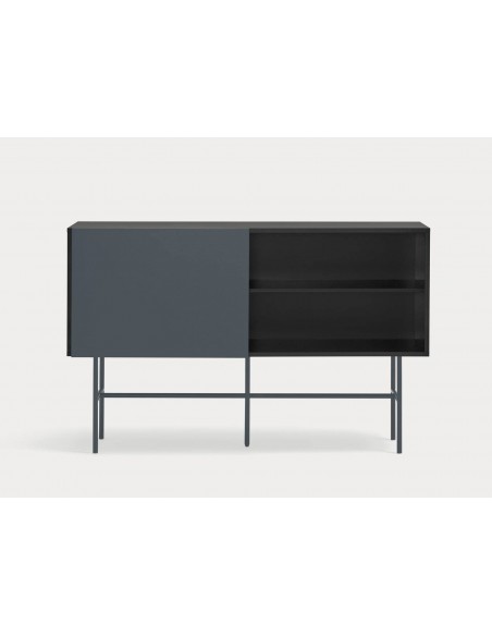Teulat aparador NUBE 140 x 45, MDF lacado negro y antracita.