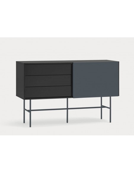 Teulat aparador NUBE 140 x 45, MDF lacado negro y antracita.
