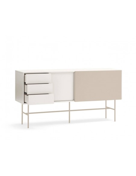 Aparador Teulat NUBE 180 x 45, MDF lacado cor creme e areia.