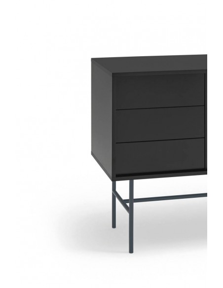 Aparador Teulat NUBE 180 x 45, MDF lacado cor preto e antracite.