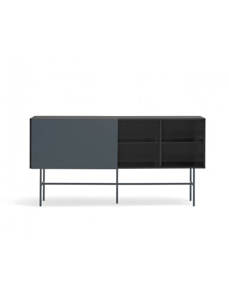 Aparador Teulat NUBE 180 x 45, MDF lacado cor preto e antracite.