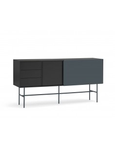 Teulat aparador NUBE 180 x 45, MDF lacado negro y antracita.