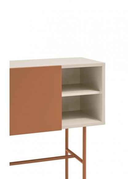 Teulat consola recibidor minimalista NUBE 110 x 35, MDF lacado arena y arcilla.