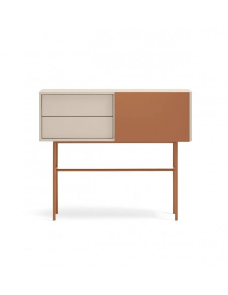 Teulat consola recibidor minimalista NUBE 110 x 35, MDF lacado arena y arcilla.