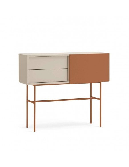 Consola de corredor minimalista Teulat NUBE 110x 35, MDF lacado areia e argila.