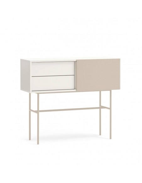 Consola de corredor minimalista Teulat NUBE 110x 35, MDF lacado creme e areia.