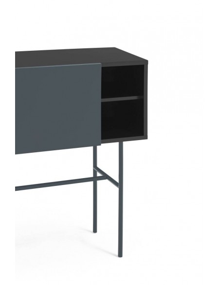 Consola de corredor minimalista Teulat NUBE 110x 35, MDF lacado preto e antracite.