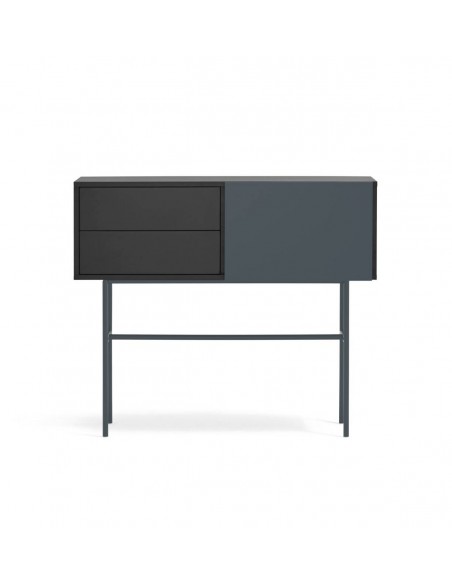 Teulat consola recibidor minimalista NUBE 110x 35, MDF lacado negro y antracita.