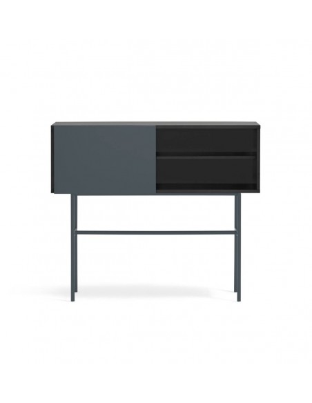 Consola de corredor minimalista Teulat NUBE 110x 35, MDF lacado preto e antracite.