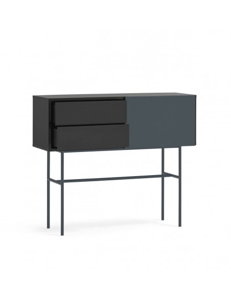 Teulat consola recibidor minimalista NUBE 110x 35, MDF lacado negro y antracita.