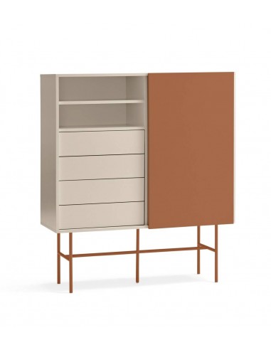 Teulat mueble auxiliar alto NUBE 120 x 45, MDF lacado arena y arcilla.