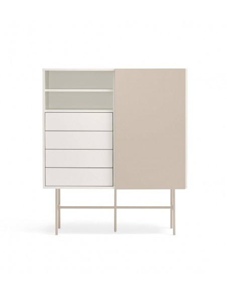 Teulat mueble auxiliar alto NUBE 120 x 45, MDF lacado crema y arena.