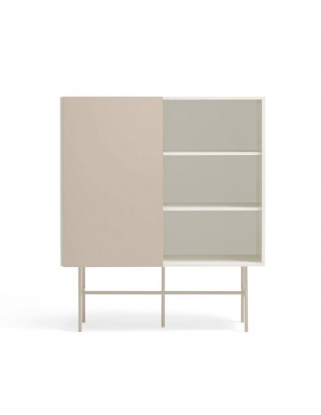 Teulat mueble auxiliar alto NUBE 120 x 45, MDF lacado crema y arena.