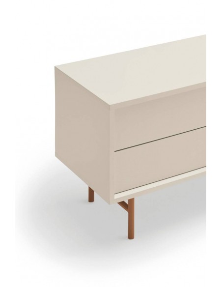 Teulat mueble de Tv NUBE 180 x 40, MDF lacado arena y arcilla.