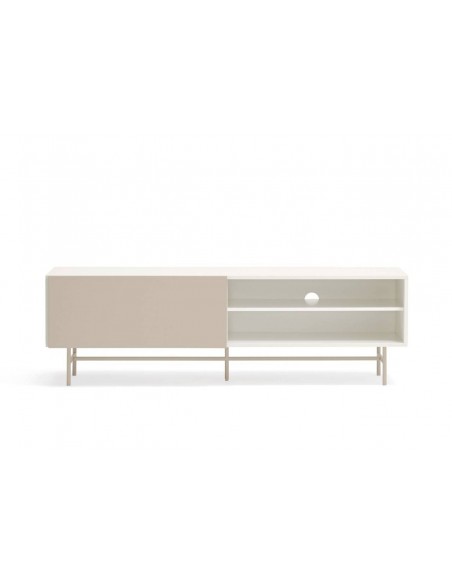 Teulat mueble de Tv NUBE 180 x 40, MDF lacado crema y arena.