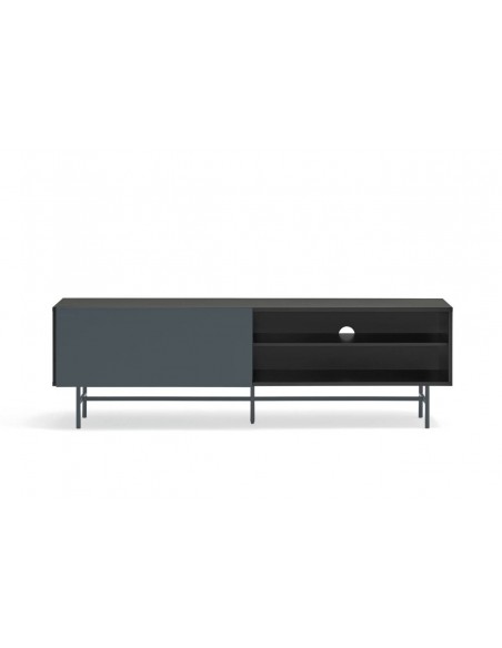 Teulat mueble de Tv NUBE 180 x 40, MDF lacado negro y antracita.
