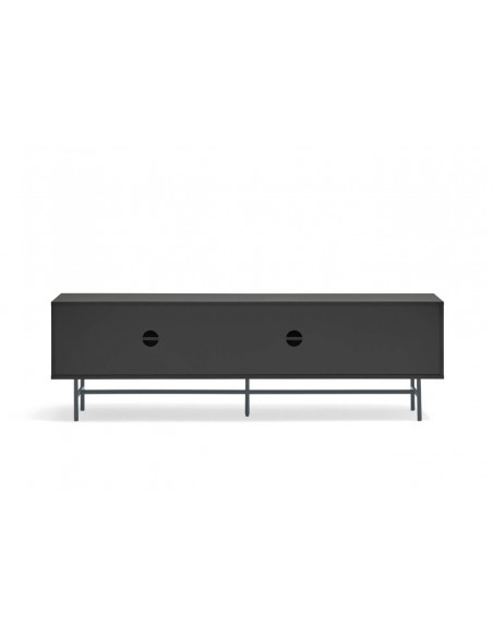 Teulat mueble de Tv NUBE 180 x 40, MDF lacado negro y antracita.