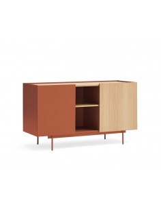 Teulat aparador OTTO 130 x 45. MDF teja y roble, base de...