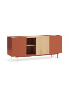 Teulat aparador OTTO 180 x 45. MDF teja y roble, base de...