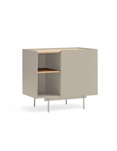 Cômoda Teulat OTTO 90 x 45. MDF areia e carvalho, base...