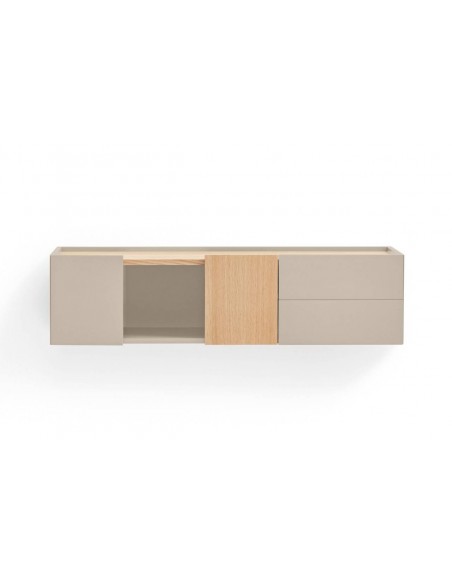 Teulat consola a pared OTTO 110 x 35. MDF arena y roble.