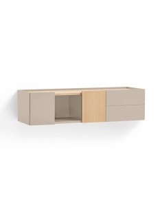 Teulat consola a pared OTTO 110 x 35. MDF arena y roble.