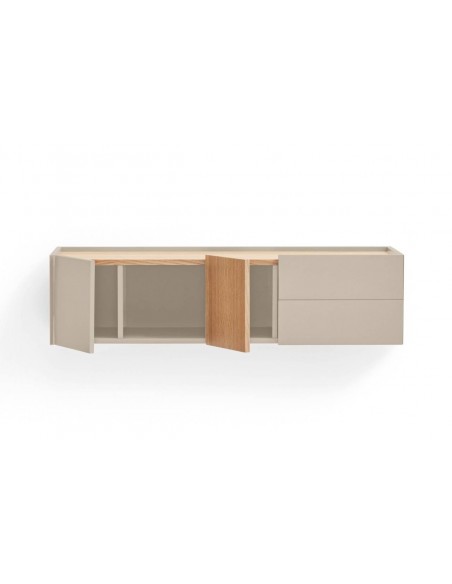 Teulat consola a pared OTTO 110 x 35. MDF arena y roble.