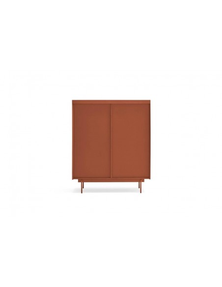 Teulat mueble auxiliar alto OTTO 100 x 40. MDF lacado teja y roble.
