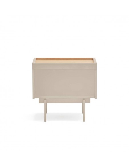 Teulat mesita OTTO 50 X 35. MDF arena y roble, base metal